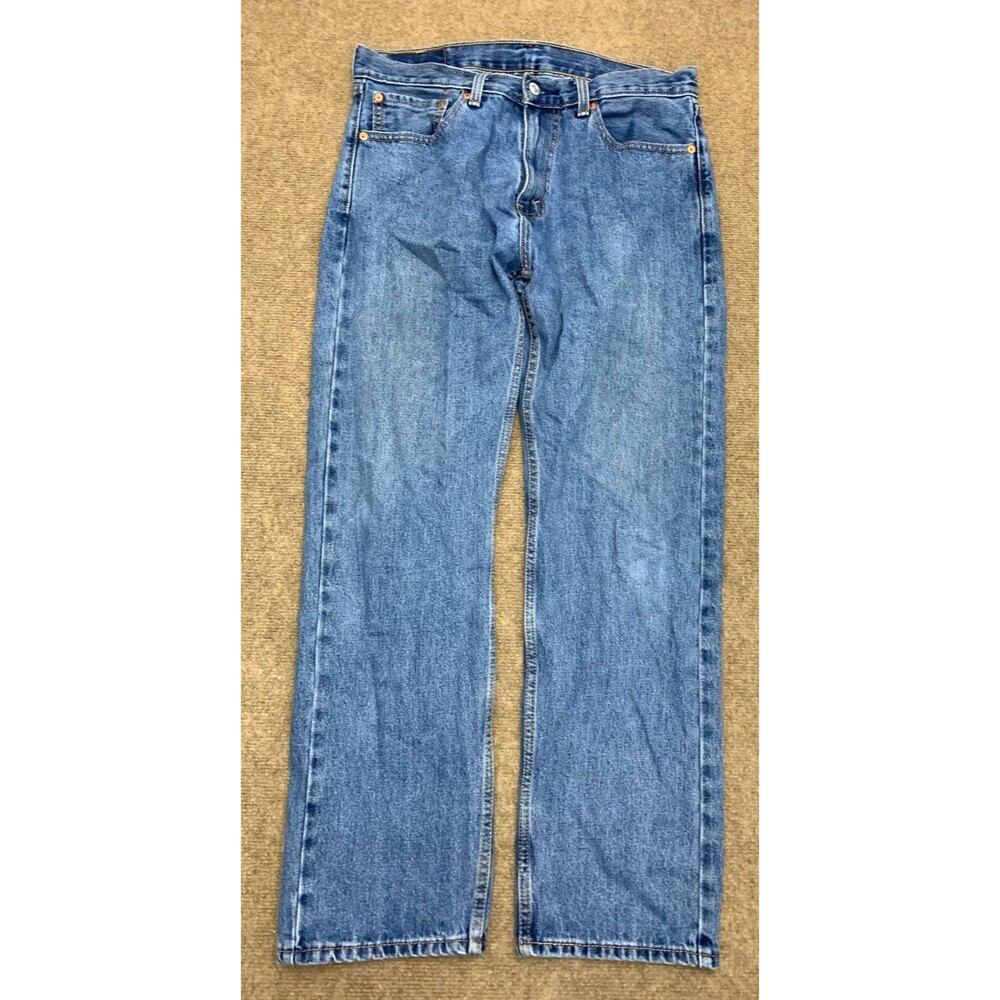 Levis 505 Jeans Mens 33x30 Straight Leg Medium Pre-Washed Denim